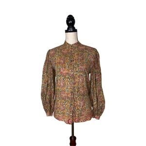 V.DE. VINSTER Green Yellow Floral Button Down Shirt   Size: S